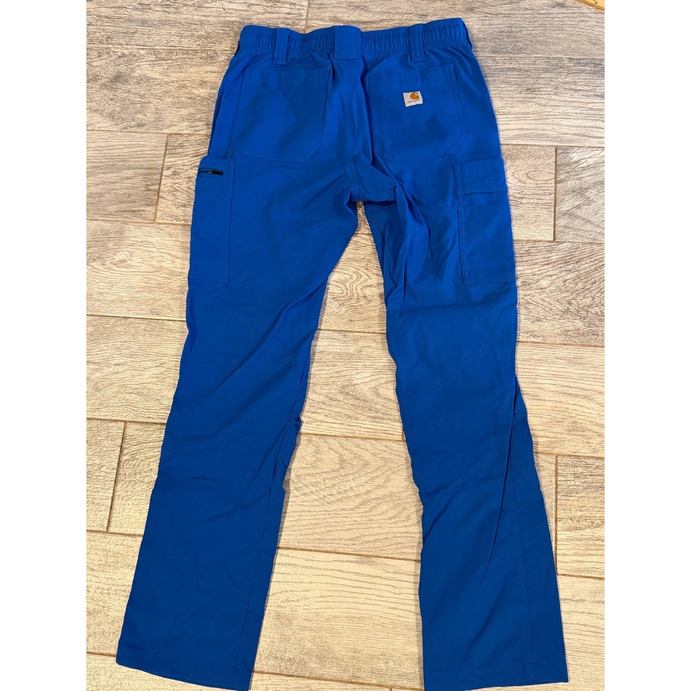 Carhartt Scrub Pants Small‎ Blue Liberty Cargo C55037 Nursing Bottoms Cargo Tech
